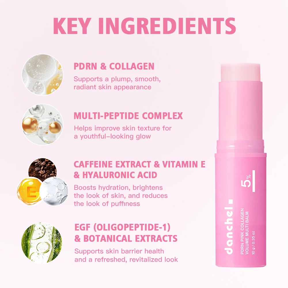 Pink Collagen Glow Balm Stick | Hydrating & Firming Moisturizer